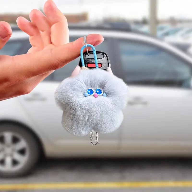 Chaveiro peludo artificial rex coelho peludo pelúcia macio bonito pingente animal chaveiro moda criativa mochila decoração