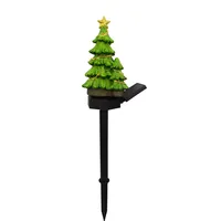 New Solar Outdoor Garden Christmas Decoration Light Resin Balcony Garden Lawn Christmas Tree Floor Plug Landscape Light