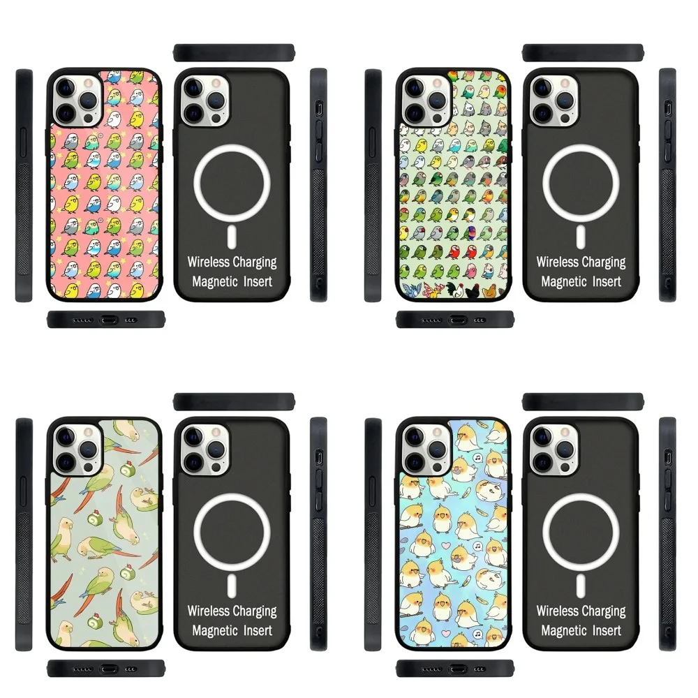 Animal Parrot Bird   Phone Case Strong Magnetic For IPhone 15,14,13,Pro,Max,Plus,11,12,Mini For Magsafe Wireless Charging