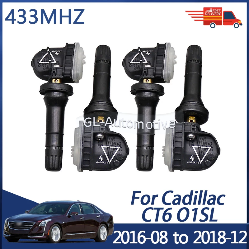 4 Stück 433 MHz 13589601   TPMS-Sensor Reifendrucksensor für Cadillac CT6 O1SL 2016–08 bis 2018–12 13598773
