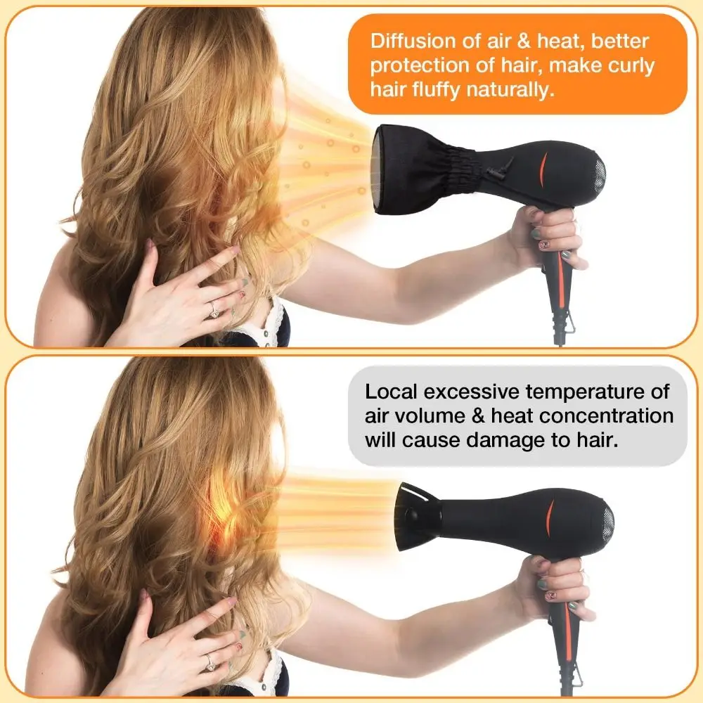 Soft Hair Dryer Diffuser Cover Cloth Universal Hair Dryer Diffuser Storage Bag Foldable with Elastic Band Diffuser Sleeve