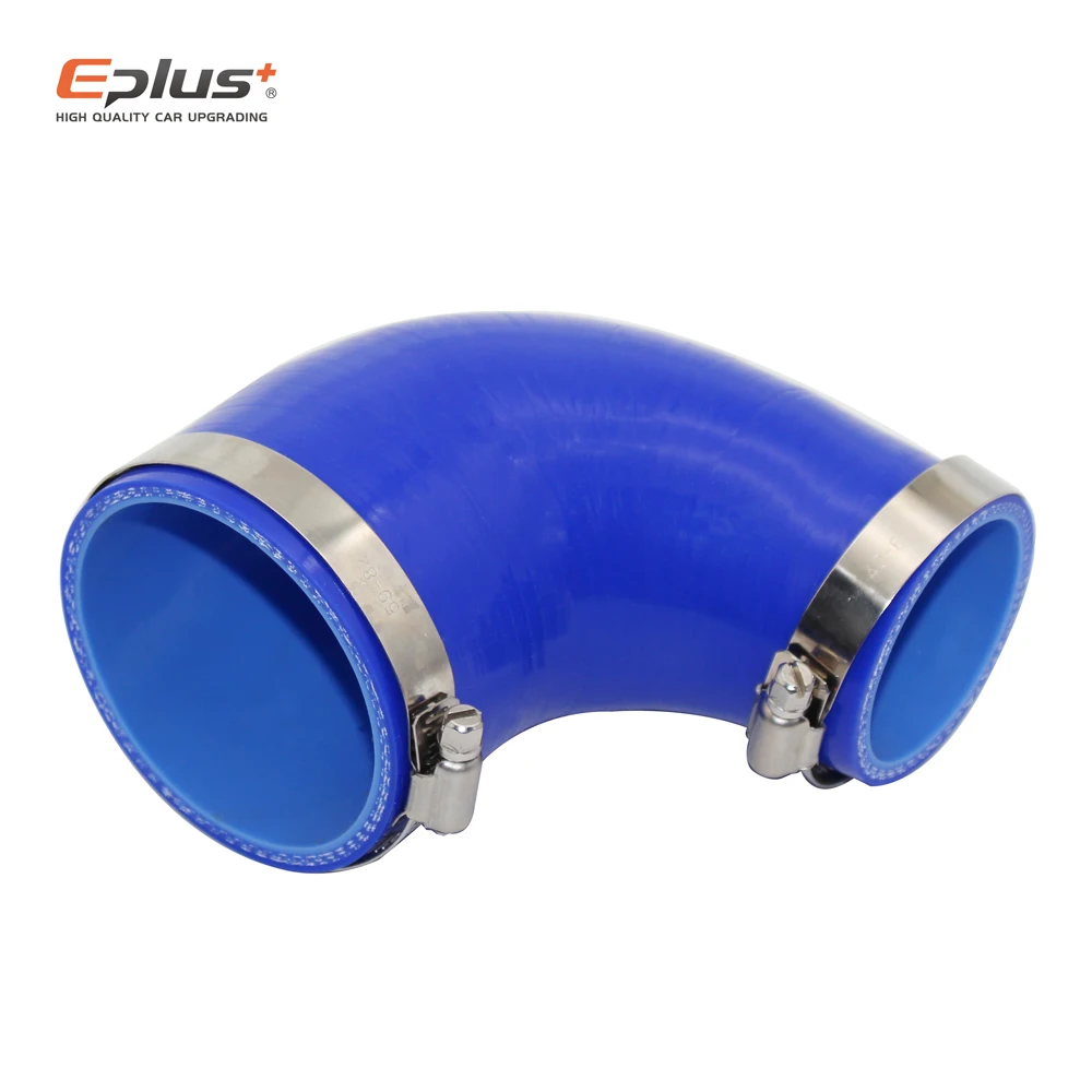 Universal 90 Degrees Reducer Silicone Tubing Braided Hose Car Intercooler Turbo Mechanical Plumbing Connecting Blue Multi Size