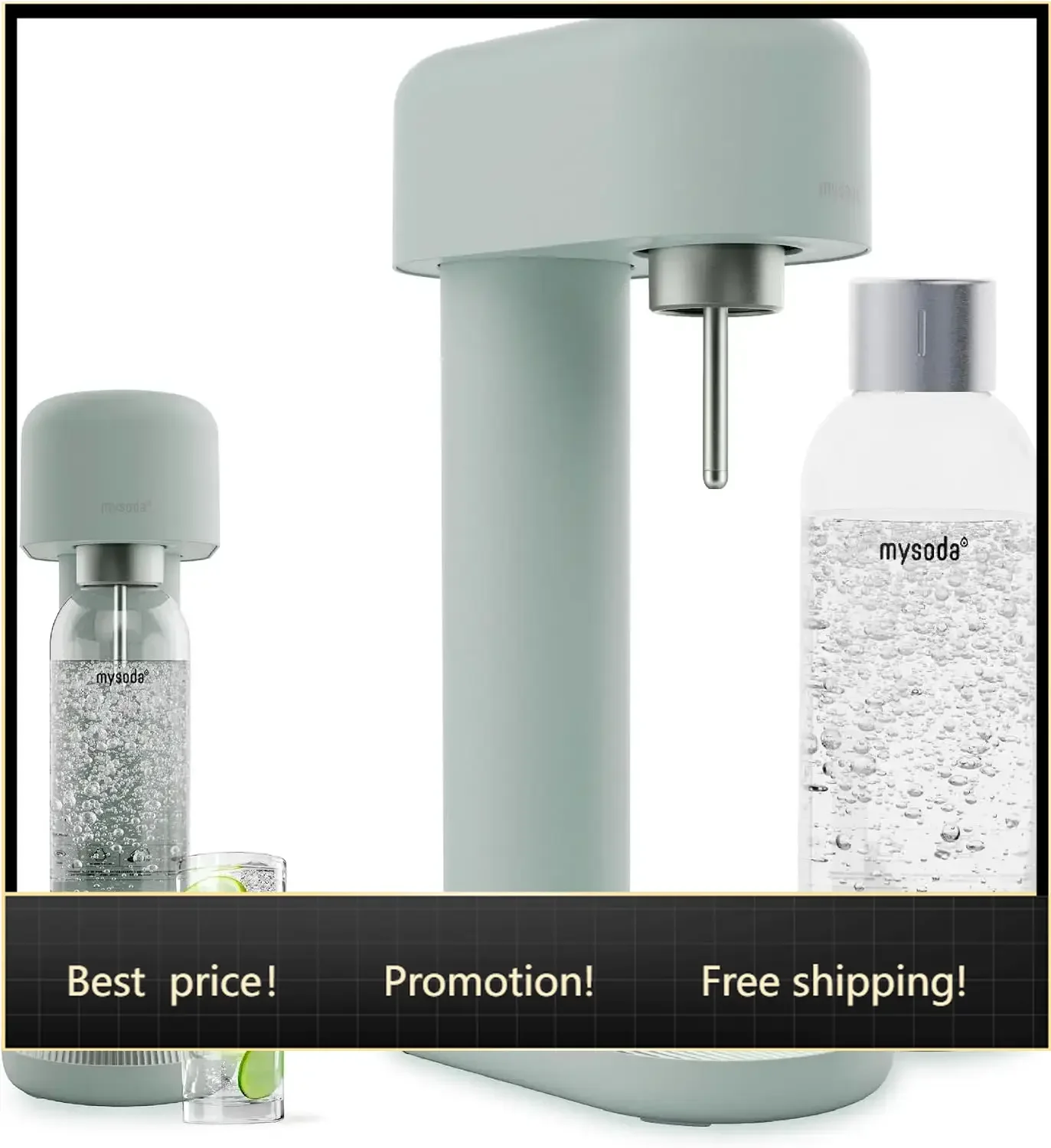 Ruby 2 Carbonated Water Machine, with 1L Bottle - Pigeon | Silent Aluminum Sparkling Water Maker with 1L Bottle. Ideal