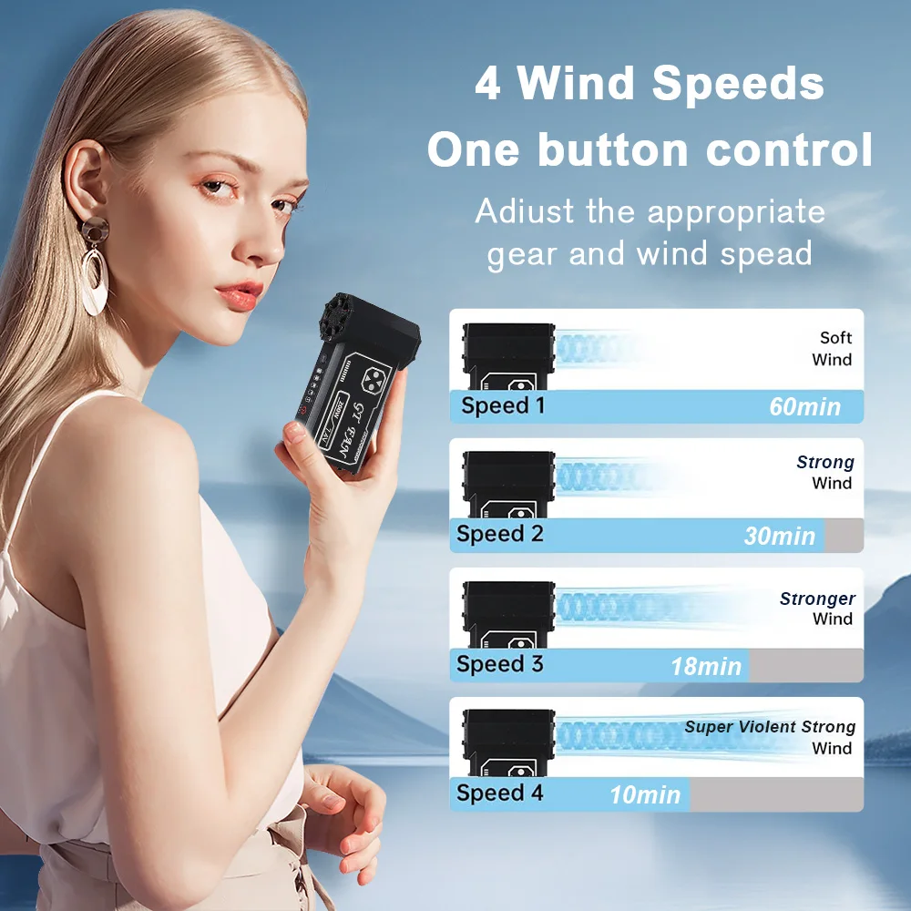 140000 RPM Mini Turbo Jet Fan 3-Speed Regeling Real-Time Batterij Display Windsnelheid 54 m/s Auto Computer schoonmaken Tool