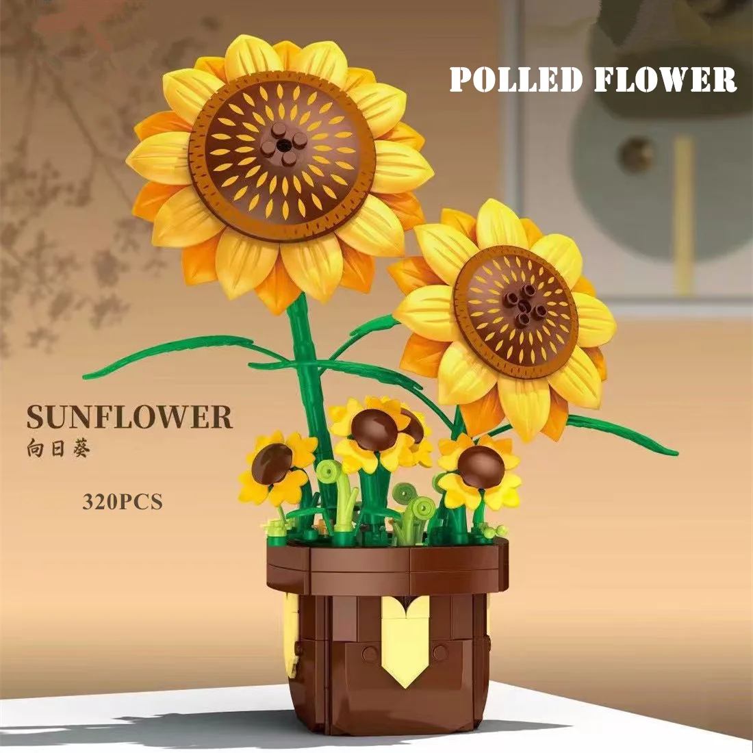 Set di blocchi di costruzione per piante in vaso fai-da-te Girasole Rosa Orchidea Fiore di giglio Modello Puzzle Set di giocattoli Regali di compleanno di Natale di Capodanno