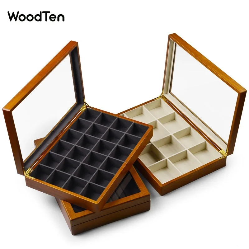 

WoodTen Solid Wood Multifunctional Jewelry Storage Box High-End Jewelry Necklace Pendant Ring Storage Display Box Wood Box