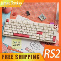 JamesDonkey Rs2 4.0 Mechanical Keyboard Wireless 3mode Gateway Structure Hot Swap Qmk Pbt Custom Knob Gamer Pc Gaming Keyboard