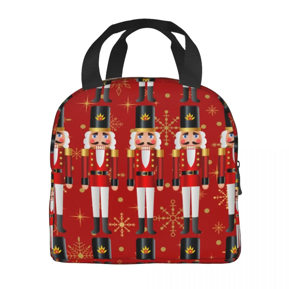 Custom Christmas Nutcracker Toy Soldier Lunch Bag Men Women Thermal Cooler Insulated Lunch Box for Kids School Children