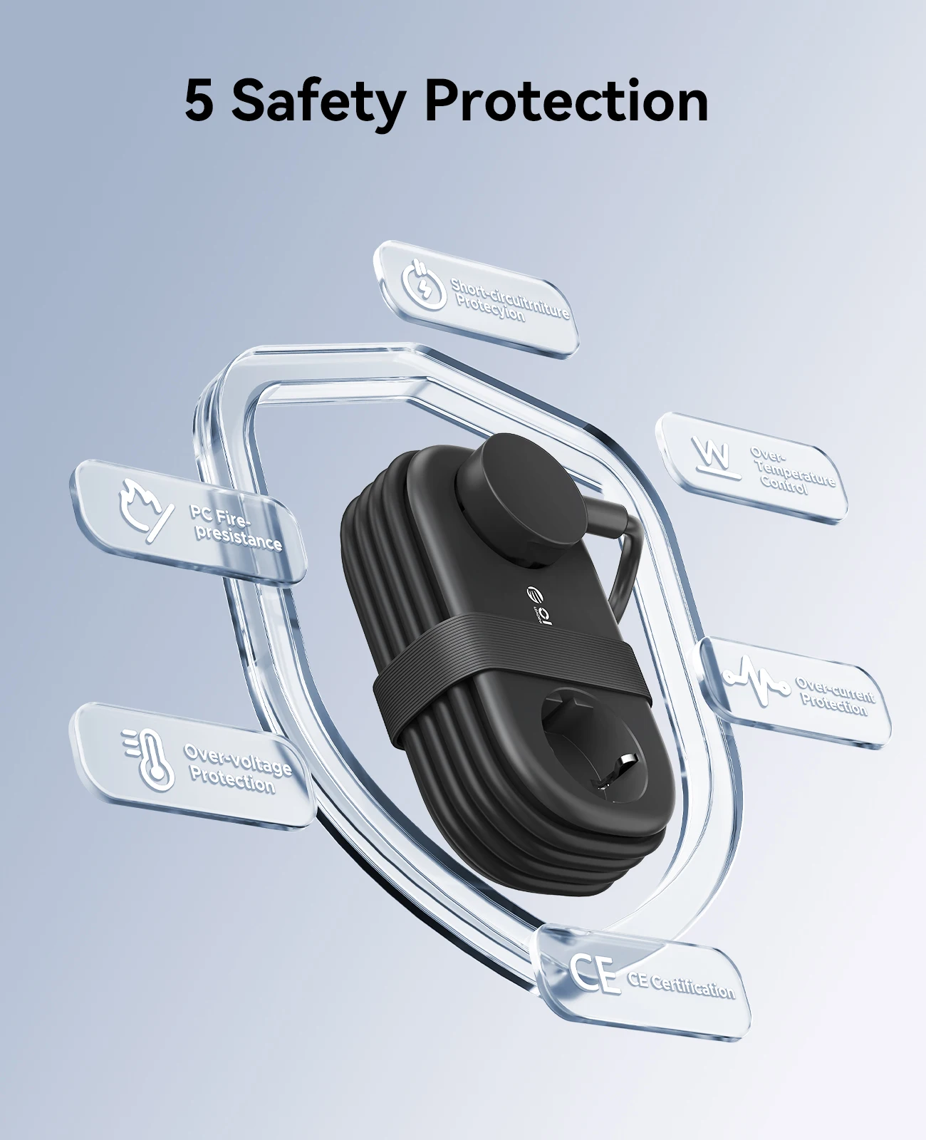 ORICO Spina UE GaN 65W Multipresa Prese 2AC 2 Porte USB 1 Tipo C Adattatore portatile Cavo di prolunga Ricarica rapida per viaggi a casa