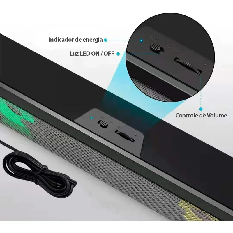 Speaker Komputer Stereo HI FI yang kuat untuk Tablet Ponsel Notebook dengan Plug Play Kabel Panjang