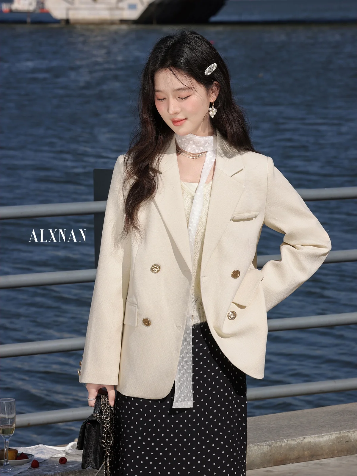 

Женский повседневный костюм South Deer Gentle Times: новая весенняя верхняя одежда, свободный крой, длинный рукав, однотонный, с пуговицами