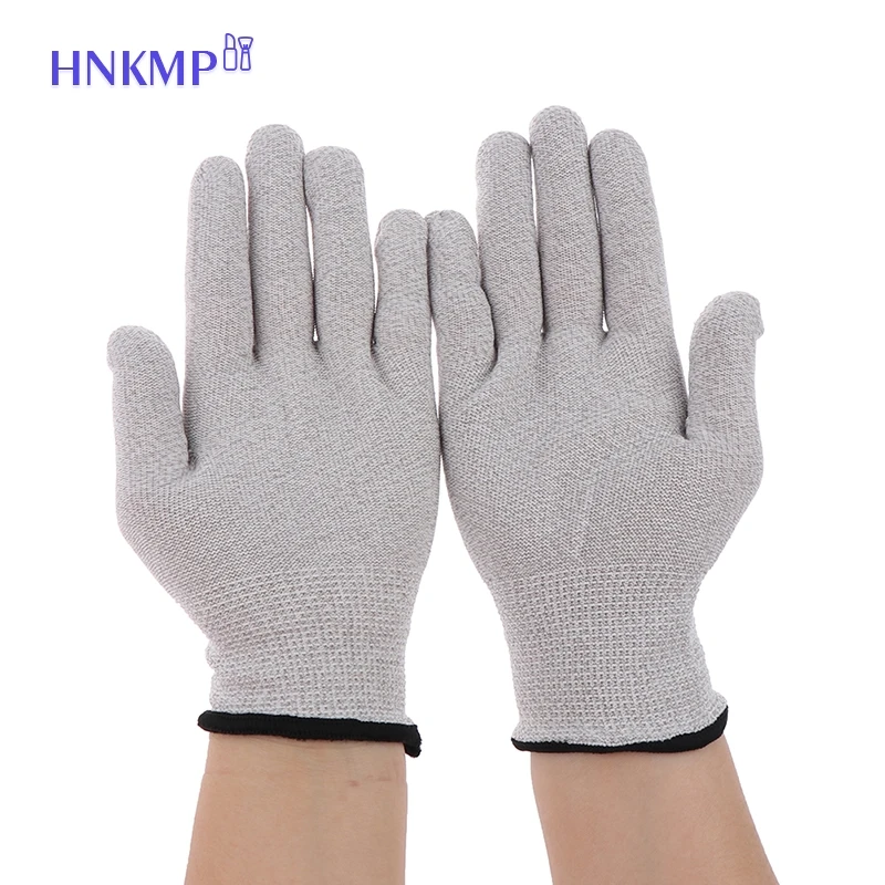 Guantes de terapia de electrodos de fibra de plata conductora, Unidad de electroterapia para terapia física, 1 par