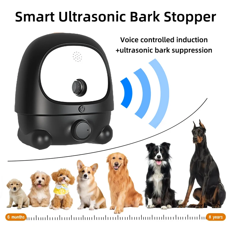 

Мощное ультразвуковое устройство против лая для домашних животных, портативное, с USB-питанием, голосовое управление, инструмент для дрессировки собак и кошек