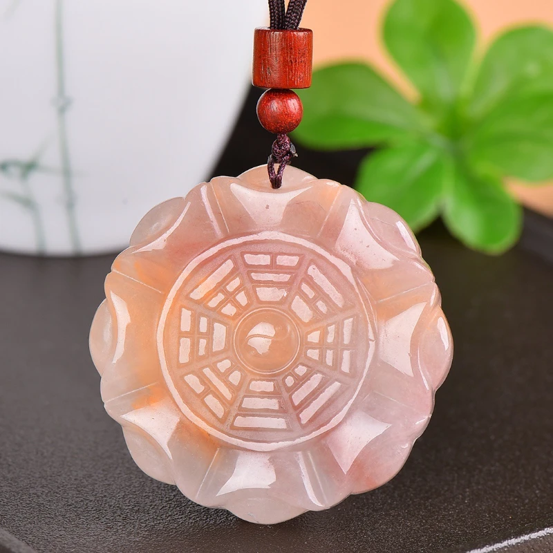 

Natural gold silk jade gossip brand pendant, men's and women's Ruyi lock six-character mantra necklace