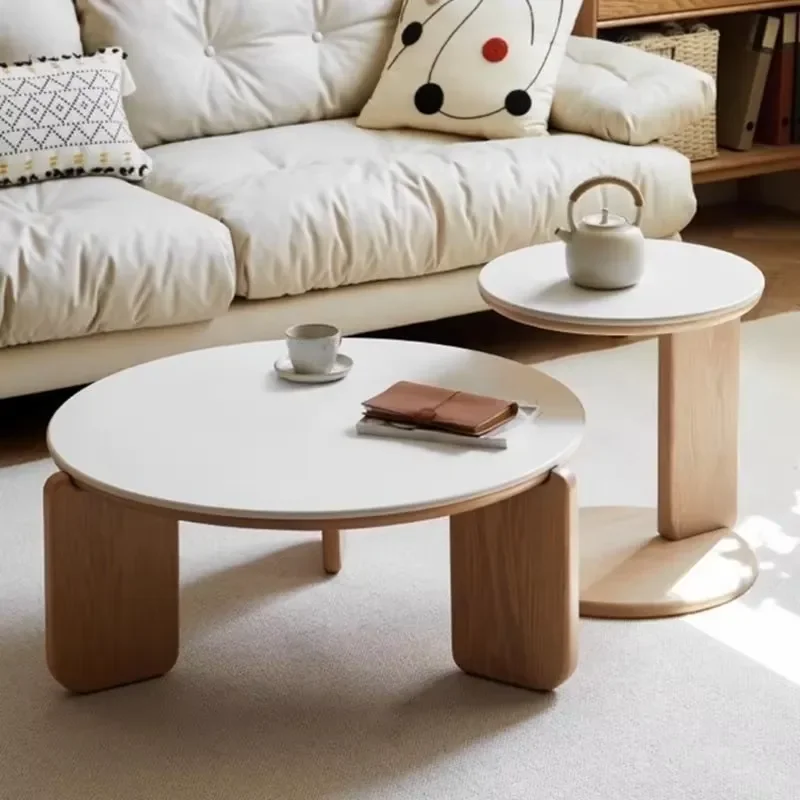 Solid Wood Rock Slab Multifunctional Coffee Table Internet Popular Simple Modern Small Apartment Nordic Living Room Sofa