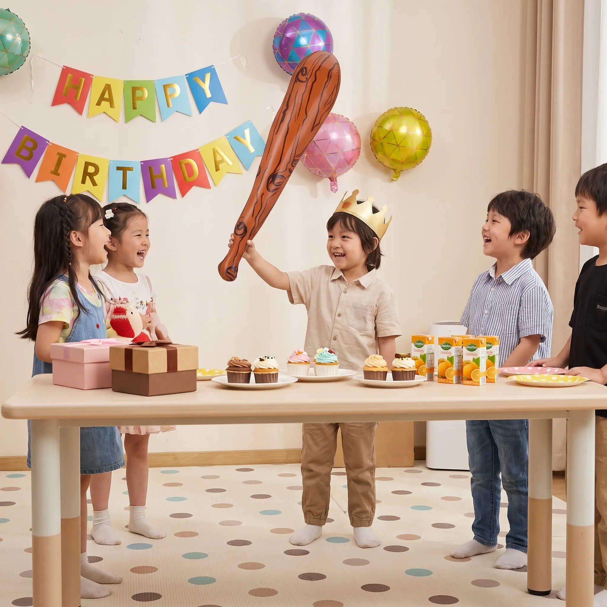1Pcs Inflatable Baseball Bat Cheer Stick PVC Material Birthday Party Favor Carnival Sports Event Support Inflatable Baseball Bat