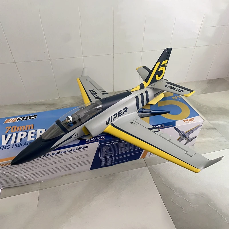 

Радиоуправляемая модель самолета Fms 70mm Viper V2 15th Anniversary с новым покрытием, из пенопласта, с фиксированным крылом, для начинающих, для любителей радиоуправляемых игрушек