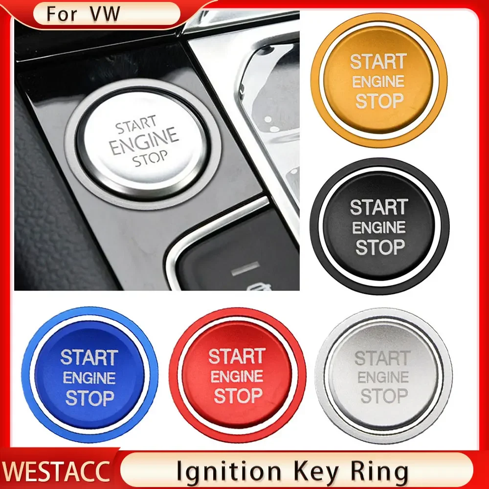 Car Engine Ignition Key Ring Cover Trim for VW Golf 7 MK7 VII GTI R Tiguan Jetta CC Arteon Passat B8 Touareg T-roc Accessories