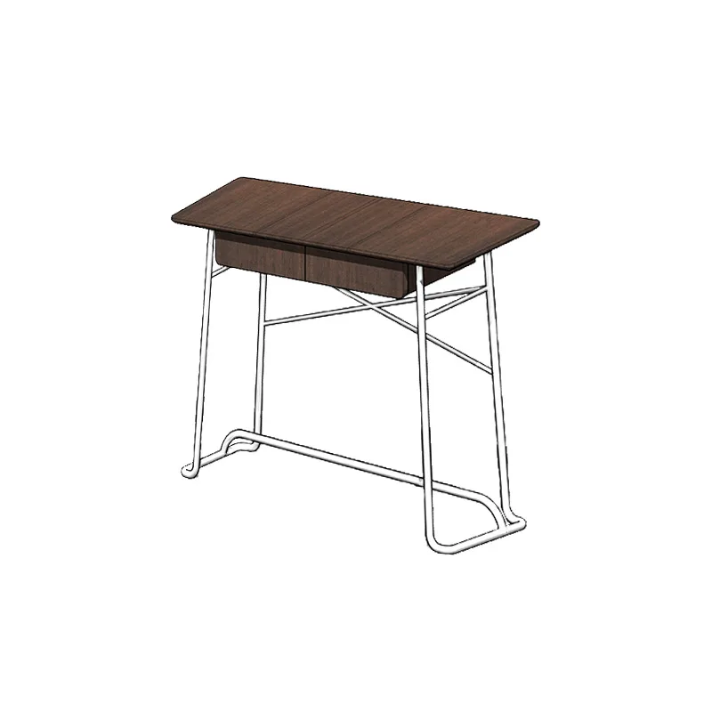 

Stainless steel desk, small-sized household bedroom, makeup desk, Bauhaus retro with drawers, workbench, office