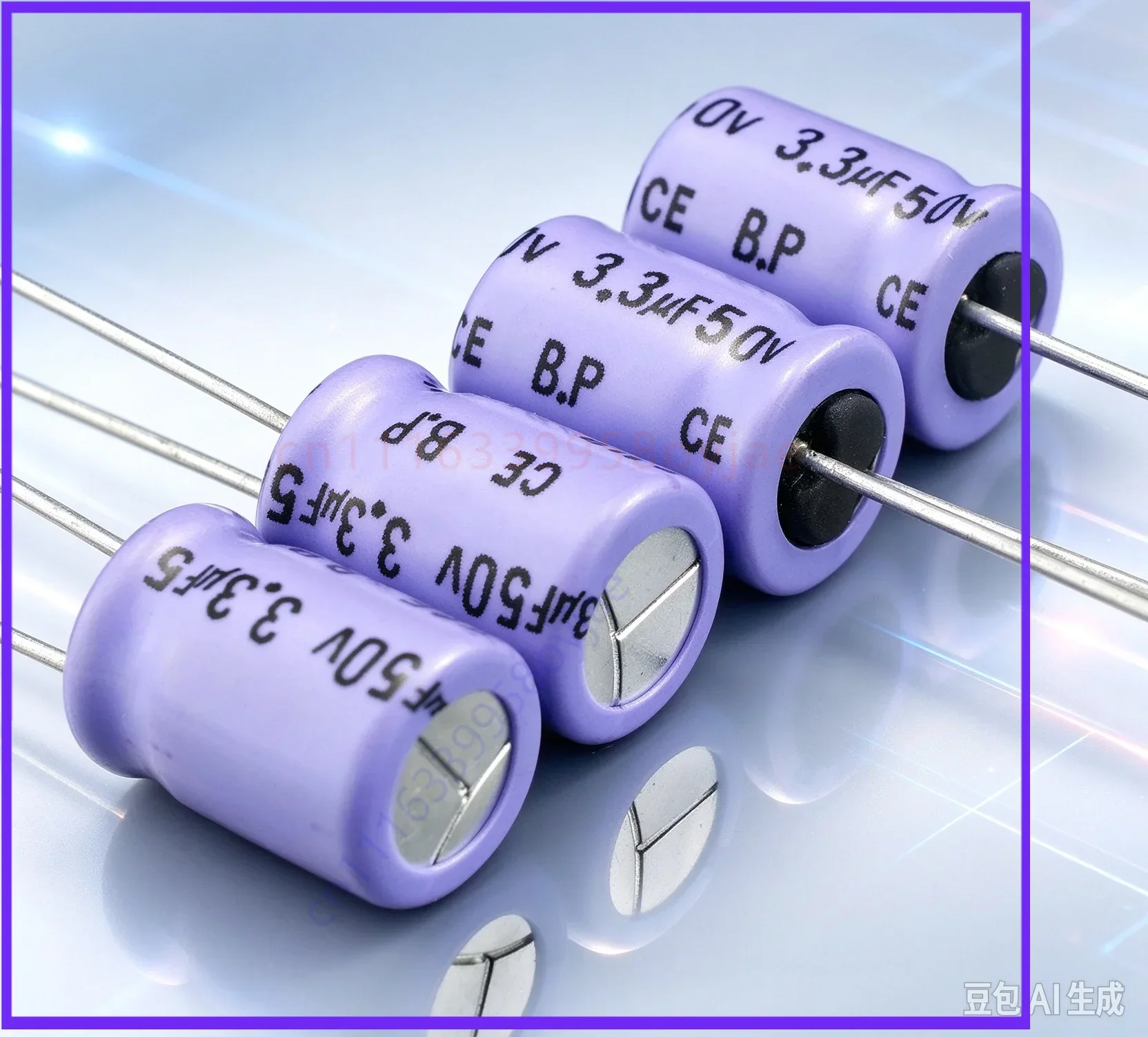 100pcs  for Panasonic Vintage Purple Sleeve BP Non-Polar Tweeter Crossover Fever Electrolytic Capacitor 50V3.3UF