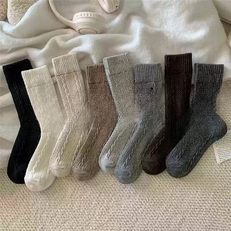

1/8 pairs Women's spring casual comfortable mid tube socks fashion versatile breathable long tube socks simple women's socks