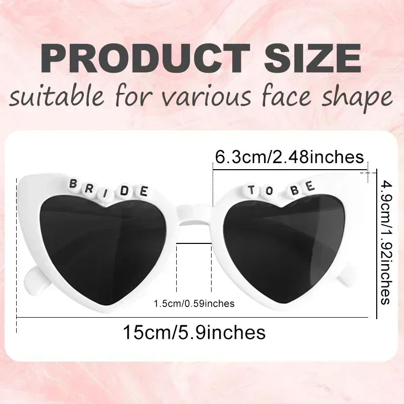 Heart shaped sunglasses wedding women Bride Glasses Bridesmaid Gift Bachelorette Party Decor