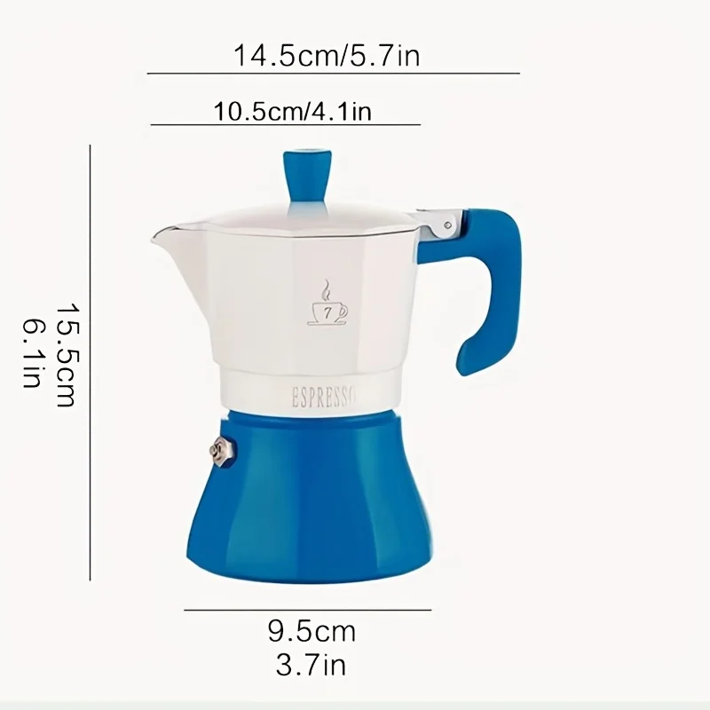 1Pc Italian Style Stovetop Espresso Maker Authentic Italian Coffee Maker for Rich Bold Espresso Easy to Use and Clean