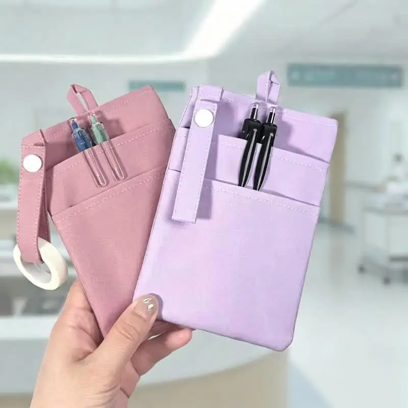 Nurse Pocket Organizer Lightweight Quick Dry Polyester Spandex Pouch Solid Color with Pen Holder for Nursing Clinical Rotations