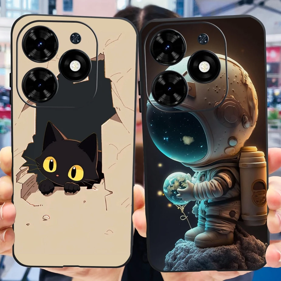 For Tecno Spark Go 2024 Case BG6 Luxury Astronaut Cartoon Painted Cover 6.6\'\' Soft Silicone Cases For Tecno Spark Go 2024 Fundas
