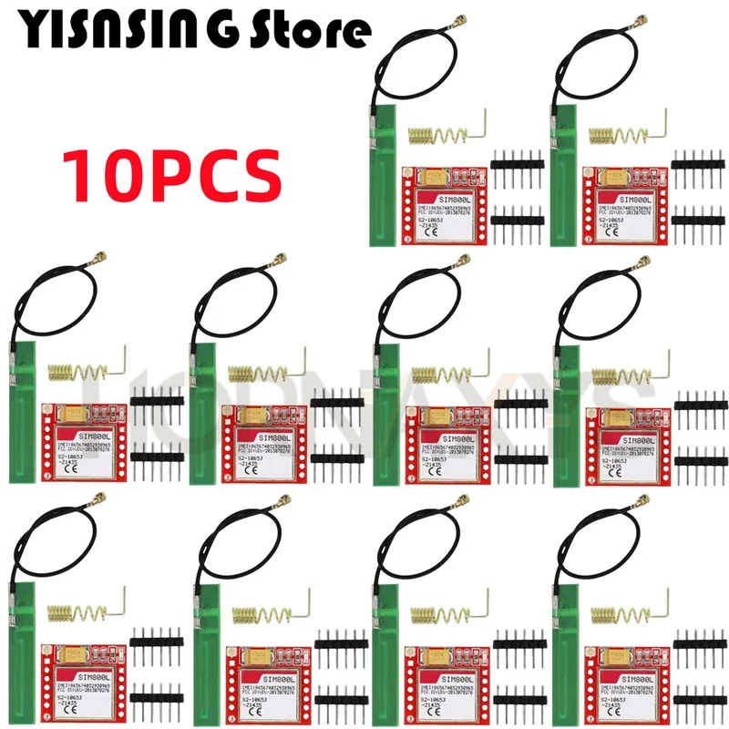 1-10PCs/smallest sim800l GPRS GSM module kit MicroSIM card core board quad-band DMC serial port with the antenna