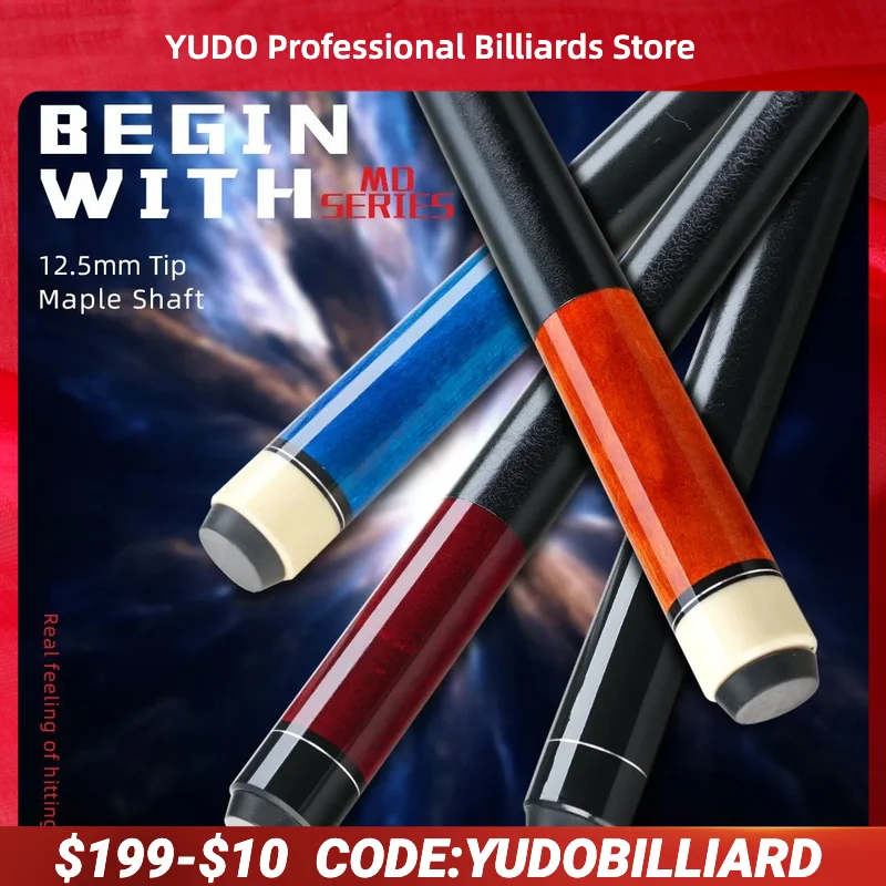 

Billiard Cue Stick MD Cues with 12.5mm Tip 58 Inch 1/2 Maple 19oz-20oz Pool Cue Set for Beginners and Billiards Club