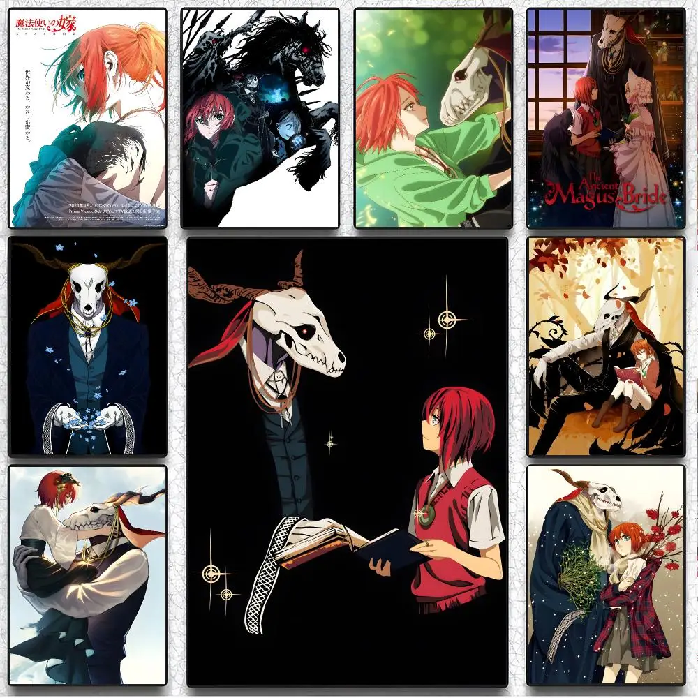 Fantasy Anime T-The Ancient Magus Bride Poster Artistic Peel-Off Wall Decor, Indoor Outdoor Home Ornament for Collectors