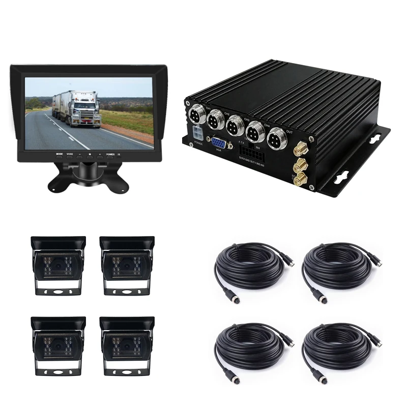 Tech HD 1080P 4Channel Mobile DVR 4G/WiFi/GPS Bus Vehicle Truck Fleet Tracking Monitoring System 4CH SD MDVR