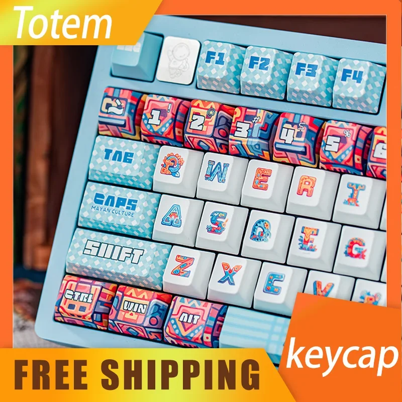 

Ai Totem Theme Keycap Pbt Thermal Sublimation Keycaps Individuality Custom Cherry 137key Keycaps For 61/68/78/84 Keyboard Gifts