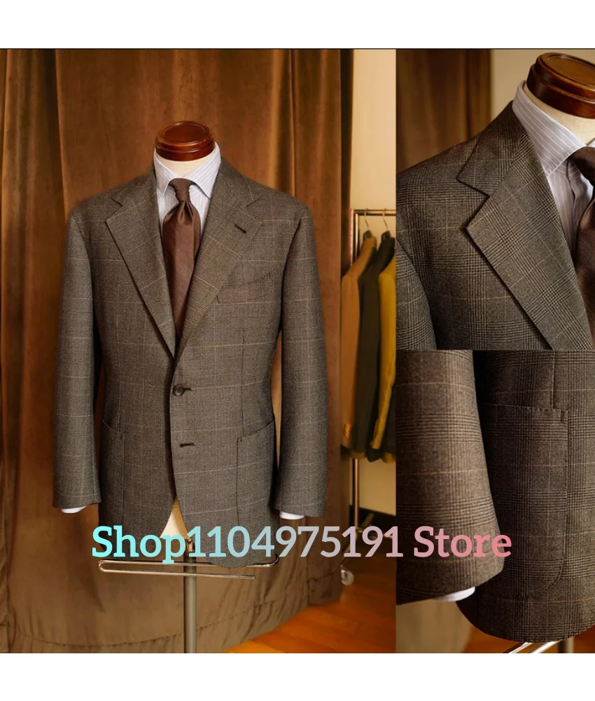 حساسة حزب الترفيه الرجالية الرجعية معطف منقوش، رشيقة حفل زفاف اللباس 2 قطعة الرجال البدلة (السترة + السراويل) فساتين حفلات #5