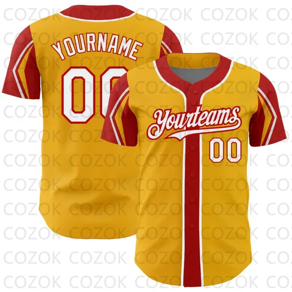 

Custom Yellow Series Pattern Baseball Jersey Men and Women Shirt 3D Printed Shirt Team Shirts Hip Hop Unisex Tops