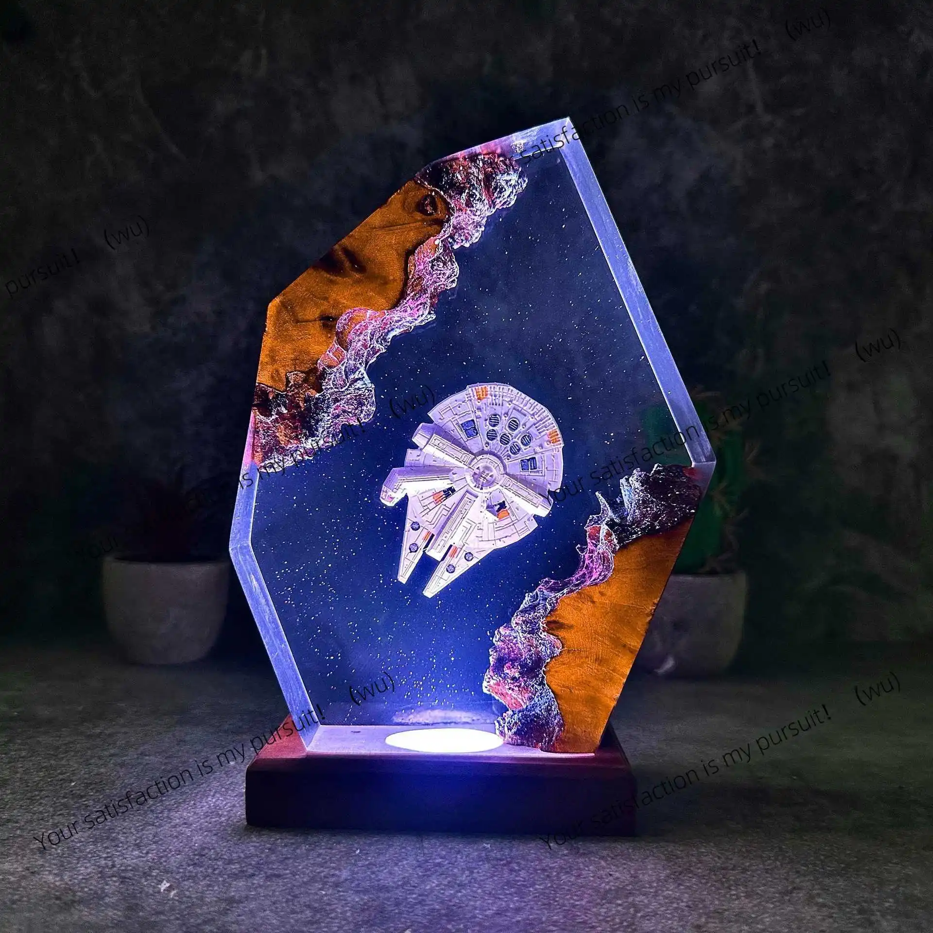 for Handmade Epoxy Resin Night Light Art Desktop Ornament Home Decor Creative Christmas Holiday Gift Present