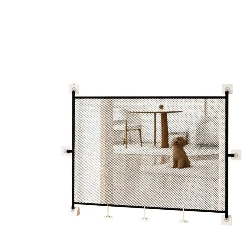 【HG】Pet Fence Barrier Folding With Universal Hooks Pet Safety Gate Easy Installation Baby Safe Guard Door - view 5