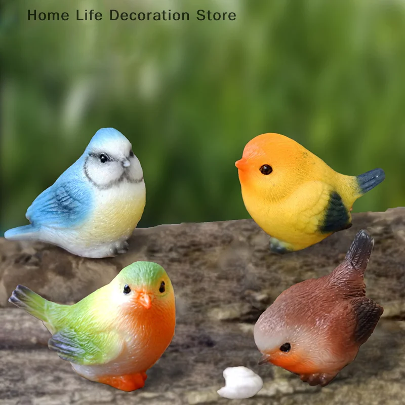 1PC Simulation Wild Birds Animal Toys Cute Mini Parrot Model Figures Miniature Landscape Ornament Household Garden Decor Gifts