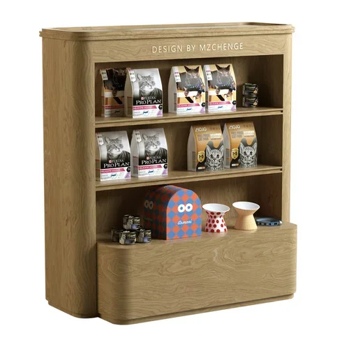 

Double-Sided Display Cabinet Simple European Cat and Dog Food Product Display Shelf Combination
