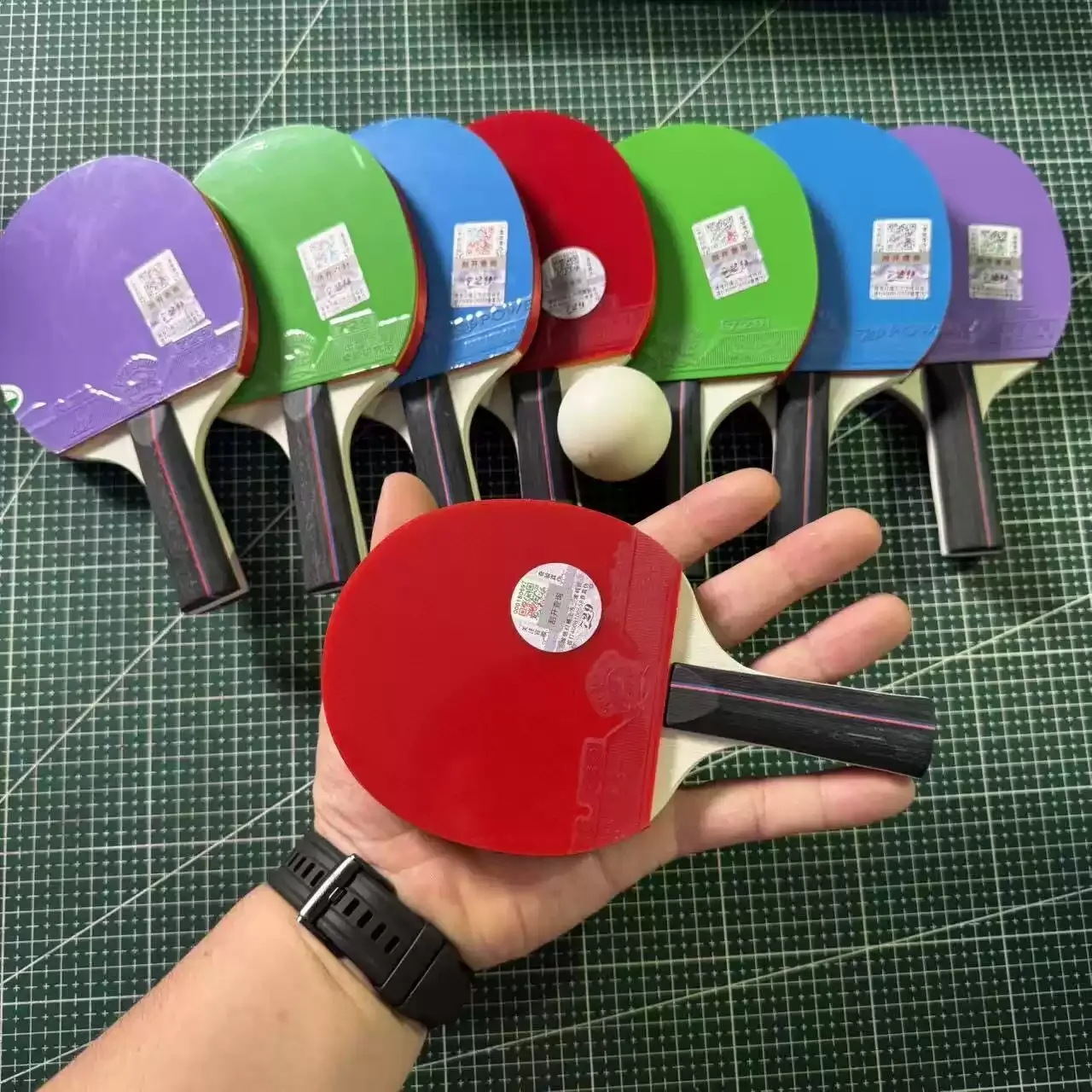 729 Mini Colorful Table Tennis Racket For Autograph Signature Hand‑Held Palm Size Ping Pong Paddle Gift for Ping‑Pong Lovers