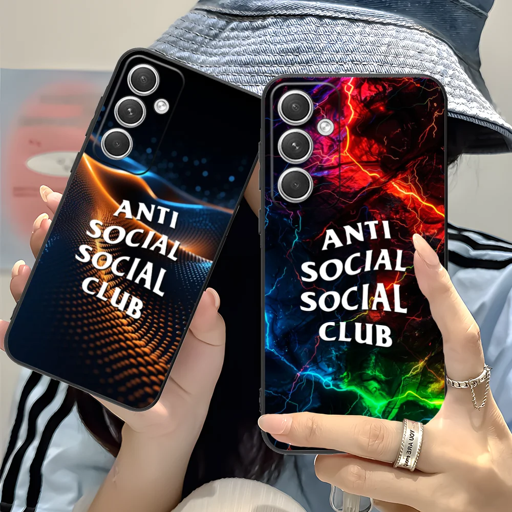 Mobile Social Club Phone Case for Samsung Galaxy S24 S23 S22 S21 S20 S10 S9 Plus FE Ultra Lite Black Smartphone Cellphones