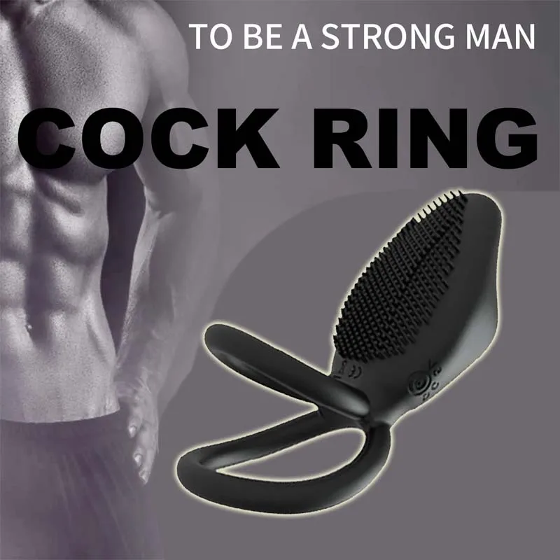 

Delayed Ejaculation Vibrating Cock Ring Soft Material Licking Clit Stimulator Scrotum Penis Massager Sex Toys for Couple