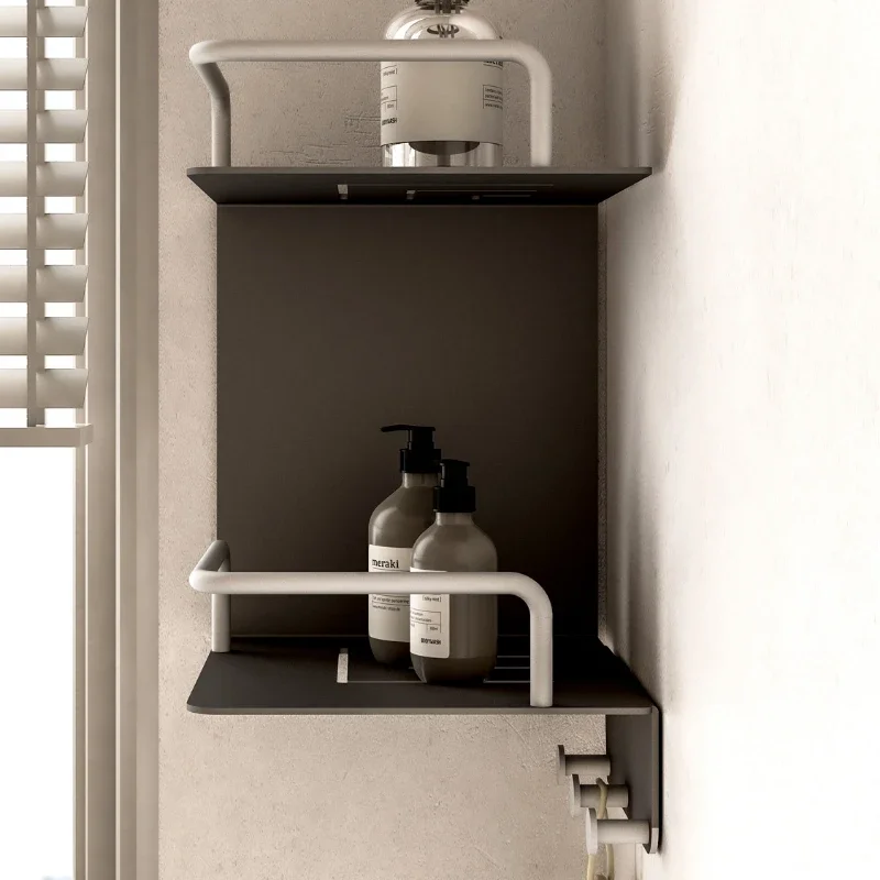 Hollow Bathroom Shelves, Unperforated Triangle Wall Hanger, Cosmetic Storage for No Stagnant Water, Bathroom Organizer