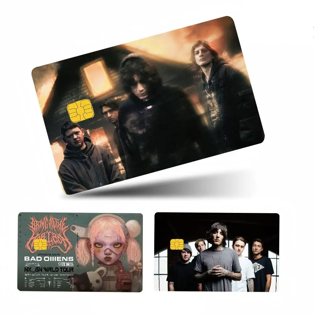 Rock Band B-Bring M-Me The H-Horizon 1 set of 4 pcs Sticker Film Skin Cover Case for Small Large Debit Credit Card Front Side