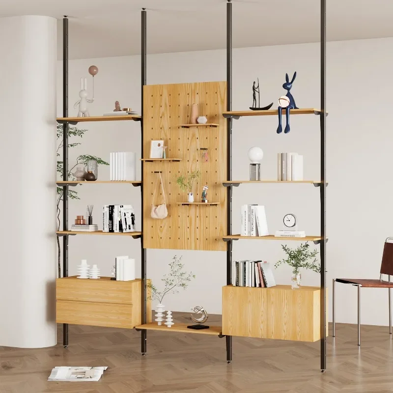 Hole board shelf minimalist bookshelf upright partition office baffle display stand