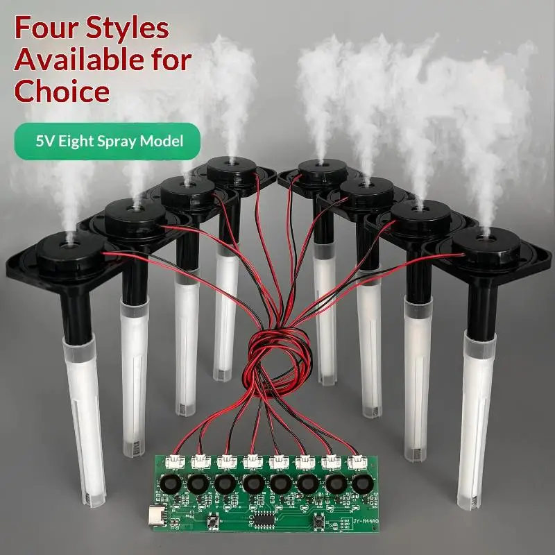 DC 5V Type-C Mini Humidifier DIY Kits Mist Maker And Driver Circuit Board 8-nozzle Atomization Film Atomizer