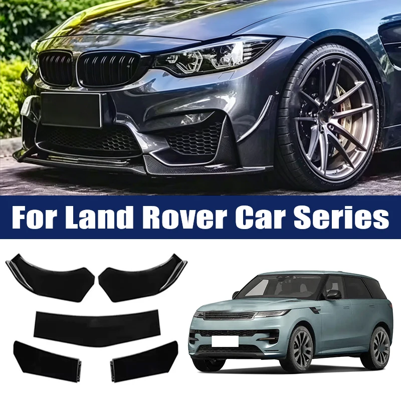 5Pcs Front Bumper Lip Body Kit, ABS Spoiler Splitter Canard For Land Rover Range Rover Evoque Velar Discovery Sport Defender
