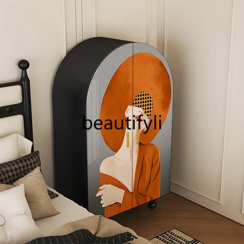 American light luxury character solid wood bedroom porch clothing cabinet decorative storage cabinet