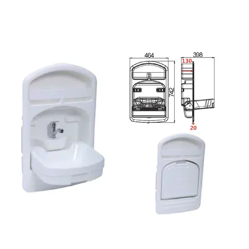 RV sink kitchen hand washing sink car folding flip single slot square basin.